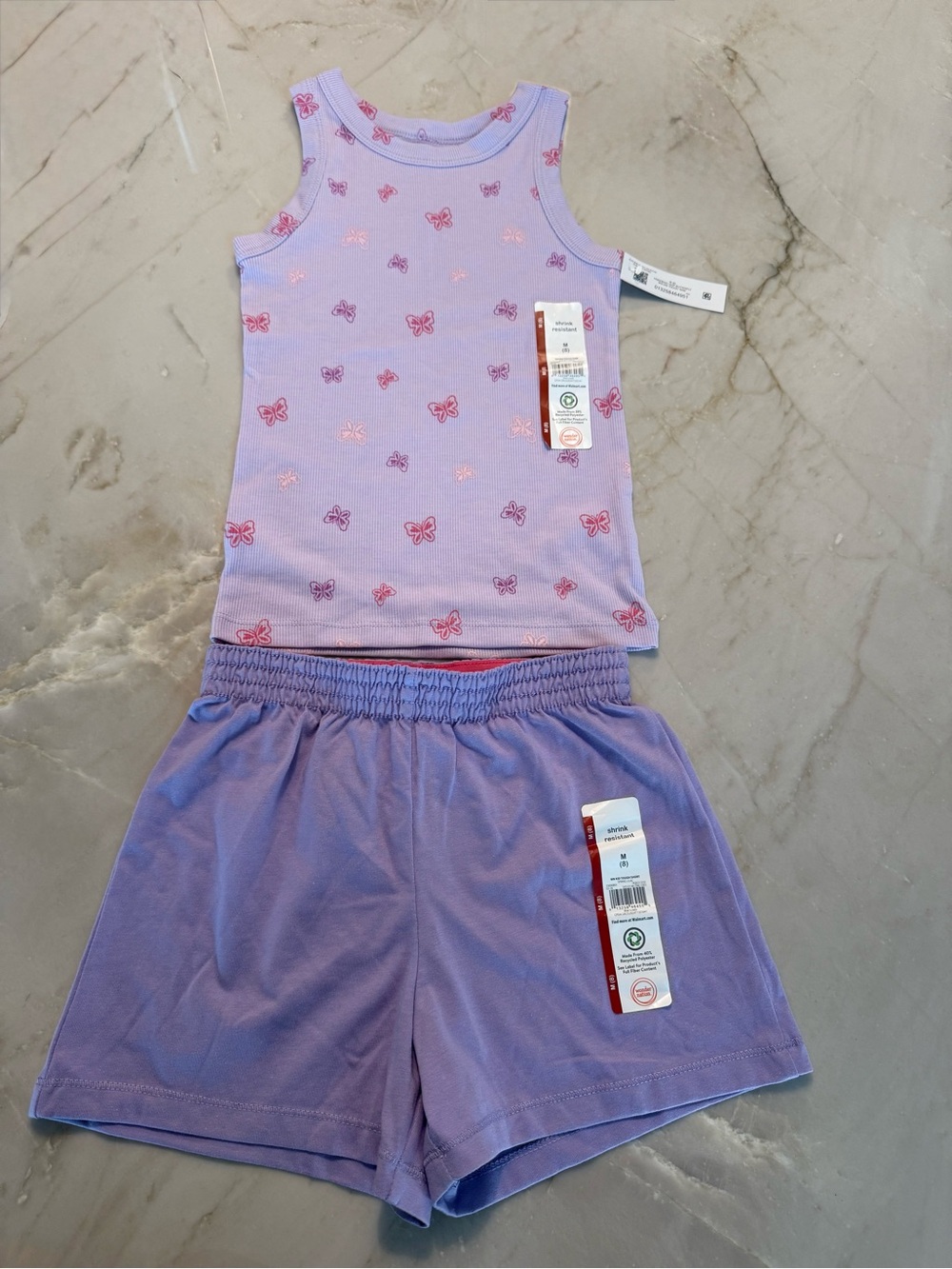 wonder nation Purple Butterfly Tank Top and Shorts Set